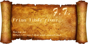 Friss Tibériusz névjegykártya